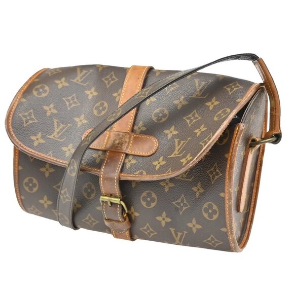 LOUIS VUITTON Logo Marne Shoulder Bag Monogram Leather Brown M51369 33KB603 - Picture 1 of 16